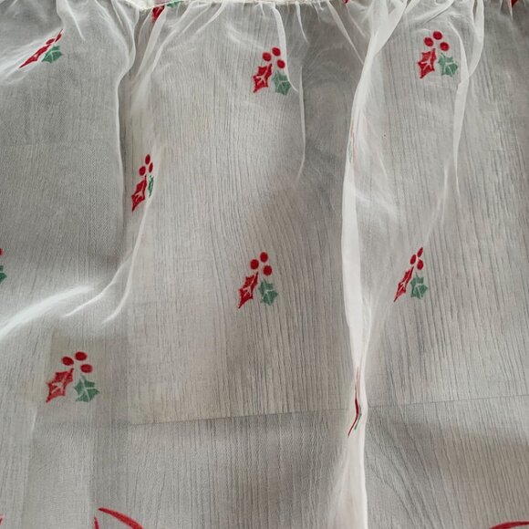 Vintage Sheer Christmas Holiday Candle Wreath Half Apron - Picture 7 of 9